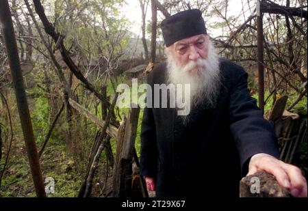 Contea di Ialomita, Romania, 2000. Ritratto di P. Adrian Făgețeanu. Foto Stock