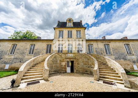 Chateau de Myrat nel comune di Barsac, Gironde, nella regione di Graves, a sud-ovest della Francia, un'azienda vitivinicola appartenente alla denominazione Sauternes Foto Stock