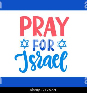 Pregate per lo slogan con iscrizione in Israele Illustrazione Vettoriale