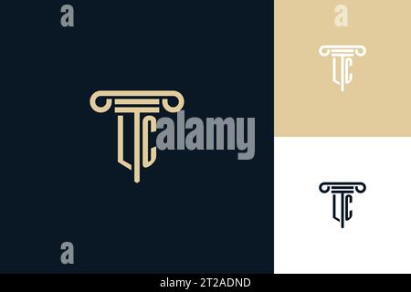 Logo di progettazione iniziali monogramma LC. Ispirazione per il design del logo dell'avvocato Illustrazione Vettoriale