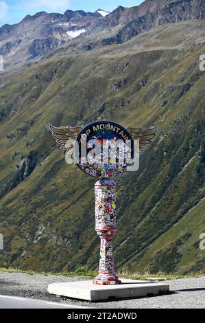 Timmelsjoch Hochalpenstrasse zwischen Österreich und Italien Foto Stock