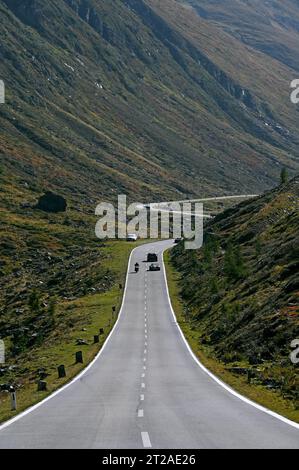 Timmelsjoch Hochalpenstrasse zwischen Österreich und Italien Foto Stock