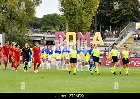 Roma, Italia. 18 ottobre 2023. Durante la partita dei quarti di finale di UEFA womenÂ&#x80;&#x99;Champions League 2023/24 tra Vorskla Poltava e AS Roma allo stadio Olimpico di Roma il 18 ottobre 2023. Credito: Agenzia fotografica indipendente/Alamy Live News Foto Stock