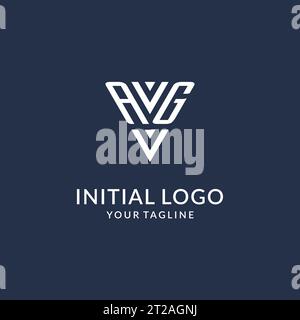 Idee per il design del logo con monogramma a triangolo AG, logo con lettera iniziale creativa con vettore di logo con forma triangolare Illustrazione Vettoriale