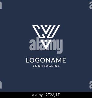 Idee di design del logo monogramma a triangolo CUBO, logo con lettera iniziale creativa con vettore logo a forma triangolare Illustrazione Vettoriale