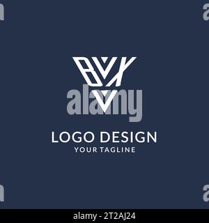 Idee di design del logo monogramma a triangolo BX, logo con lettera iniziale creativa con vettore di logo a forma triangolare Illustrazione Vettoriale