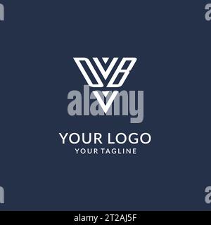 Idee di design del logo con monogramma triangolare DB, logo con lettera iniziale creativa con vettore logo a forma triangolare Illustrazione Vettoriale