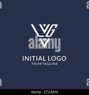 Idee di design del logo monogramma LG a triangolo, logo con lettera iniziale creativa con vettore logo a forma triangolare Illustrazione Vettoriale