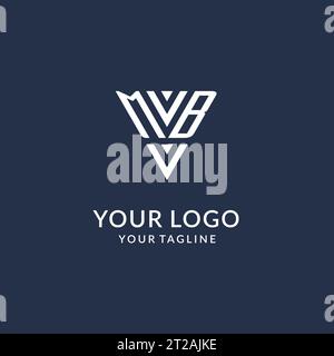 Idee per il design del logo con monogramma triangolare MB, logo con lettera iniziale creativa con vettore di logo con forma triangolare Illustrazione Vettoriale