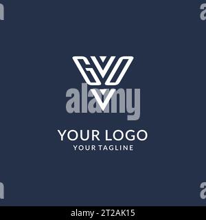 Idee per il design del logo con monogramma GO Triangle, logo con lettera iniziale creativa e vettore del logo con forma triangolare Illustrazione Vettoriale