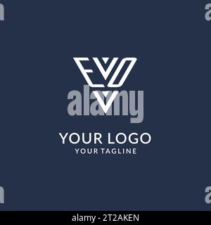 Idee per il design del logo monogramma EO, logo con lettera iniziale creativa con vettore di logo a forma triangolare Illustrazione Vettoriale