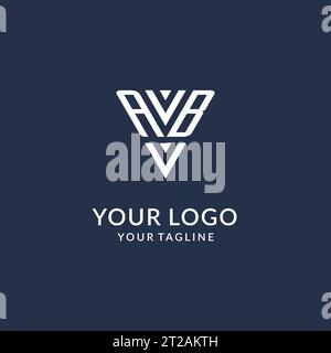 Logo monogramma AB idee di design, logo con lettera iniziale creativa con vettore logo a forma triangolare Illustrazione Vettoriale