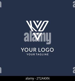 Idee per il design del logo monogramma KO, logo con lettera iniziale creativa con vettore di logo a forma triangolare Illustrazione Vettoriale