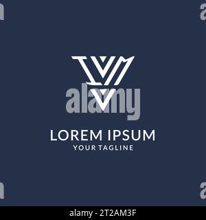 Idee per il design del logo con monogramma a triangolo IM, logo con lettera iniziale creativa con vettore del logo con forma triangolare Illustrazione Vettoriale