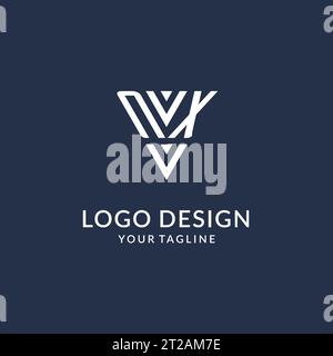 Idee di design per logo monogramma NX triangolare, logo creativo con lettera iniziale con vettore logo a forma triangolare Illustrazione Vettoriale