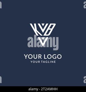 Idee per il design del logo con monogramma triangolare KB, logo con lettera iniziale creativa con vettore di logo con forma triangolare Illustrazione Vettoriale