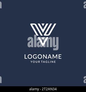 Idee di design del logo monogramma con triangolo, logo con lettera iniziale creativa con vettore di logo con forma triangolare Illustrazione Vettoriale