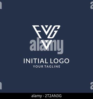 Idee di design del logo monogramma FG, logo con lettera iniziale creativa con vettore di logo a forma triangolare Illustrazione Vettoriale