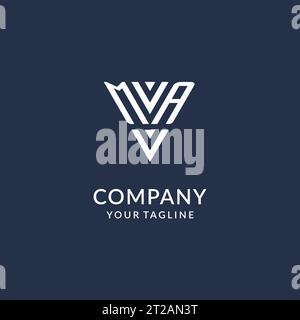 Idee di design del logo monogramma triangolare MA, logo con lettera iniziale creativa con vettore di logo con forma triangolare Illustrazione Vettoriale