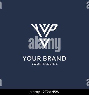 Idee per il design del logo con monogramma a triangolo YP, logo con lettera iniziale creativa e vettore del logo con forma triangolare Illustrazione Vettoriale