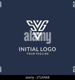 Idee di design del logo monogramma SG triangolare, logo creativo con lettera iniziale con logo a forma triangolare vettoriale Illustrazione Vettoriale