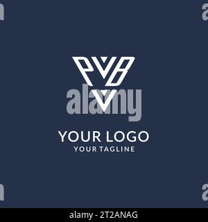 Idee di design del logo monogramma a triangolo PB, logo con lettera iniziale creativa e vettore del logo con forma triangolare Illustrazione Vettoriale