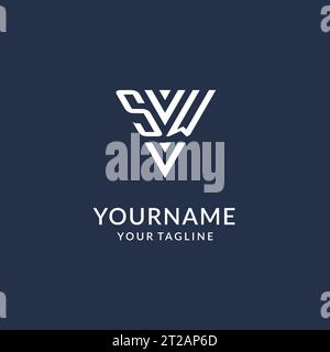 Idee di design del logo con monogramma a triangolo SW, logo con lettera iniziale creativa con vettore di logo con forma triangolare Illustrazione Vettoriale