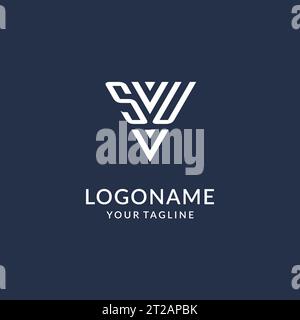 Idee di design del logo monogramma su triangolare, logo con lettera iniziale creativa con vettore logo a forma triangolare Illustrazione Vettoriale