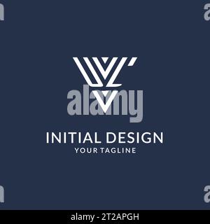 Idee per il design del logo monogramma UL triangolare, logo creativo con lettera iniziale con logo a forma triangolare vettoriale Illustrazione Vettoriale