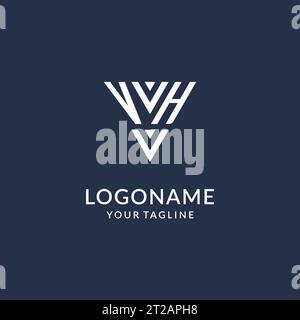 Idee di design del logo con monogramma a triangolo VH, logo con lettera iniziale creativa con vettore di logo a forma triangolare Illustrazione Vettoriale