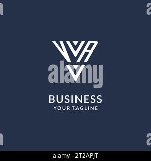 Idee per il design del logo con monogramma triangolare VR, logo con lettera iniziale creativa e vettore del logo con forma triangolare Illustrazione Vettoriale