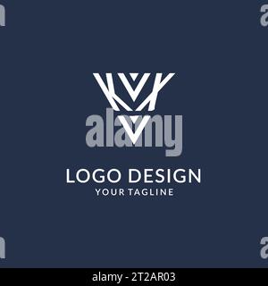 Idee di design per logo monogramma a triangolo KX, logo con lettera iniziale creativa con vettore logo a forma triangolare Illustrazione Vettoriale