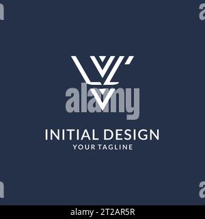 Idee di design del logo con monogramma triangolare LL, logo con lettera iniziale creativa con vettore del logo con forma triangolare Illustrazione Vettoriale