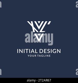 Idee di design con logo monogramma triangolare XL, logo con lettera iniziale creativa e vettore con logo a forma triangolare Illustrazione Vettoriale
