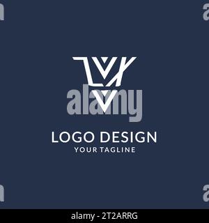 Idee di design del logo monogramma a triangolo ZX, logo con lettera iniziale creativa con vettore di logo a forma triangolare Illustrazione Vettoriale