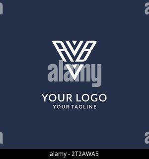 Idee per il design del logo con monogramma triangolare RB, logo con lettera iniziale creativa con vettore del logo con forma triangolare Illustrazione Vettoriale