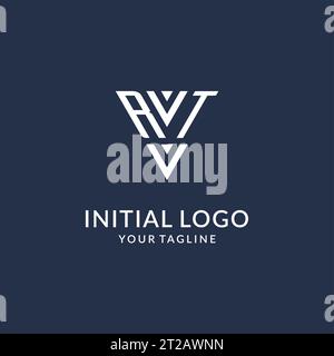 Idee di design del logo con monogramma triangolare RT, logo con lettera iniziale creativa con vettore di logo con forma triangolare Illustrazione Vettoriale