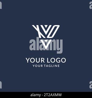 Idee di design per il logo monogramma XO, logo con lettera iniziale creativa con vettore di logo a forma triangolare Illustrazione Vettoriale