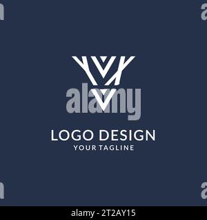 Idee per il design del logo monogramma YX, logo con lettera iniziale creativa con vettore di logo a forma triangolare Illustrazione Vettoriale