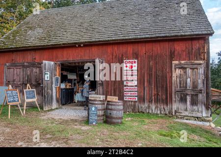 Nuova fattoria di Salem che vende sidro fatto in casa utilizzando mele del loro frutteto Foto Stock