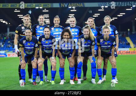 SKN St Polten partenza per la partita di qualificazione UEFA Womens Champions League St Polten vs Valur all'NV Arena St Polten (Tom Seiss/ SPP) credito: SPP Sport Press Photo. /Alamy Live News Foto Stock