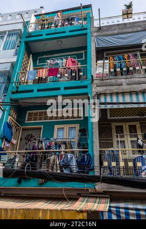 Piccoli appartamenti a Old Saigon, Vietnam Foto Stock