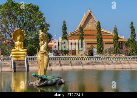 Centro di meditazione buddista Sontte Wan, a Oudong, l'ex capitale della Cambogia Foto Stock