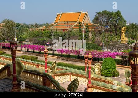 Centro di meditazione buddista Sontte Wan, a Oudong, l'ex capitale della Cambogia Foto Stock