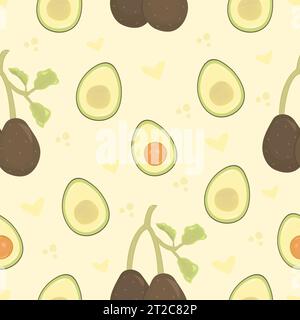 Colore avocado motivo senza cuciture, sfondo vettoriale chiaro Illustrazione Vettoriale