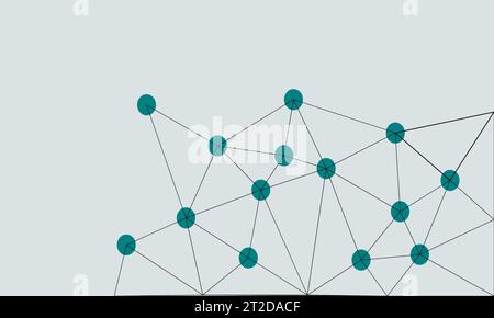 Disegno a linee in poligono basso a forma di triangolo. Sfondo punto di connessione. Concetto digitale e futuristico. Illustrazione vettoriale Illustrazione Vettoriale