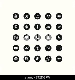 logo dei social media in un chiaro formato vettoriale Illustrazione Vettoriale
