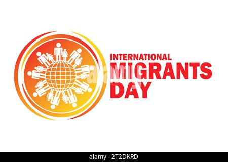 Giornata internazionale dei migranti. Illustrazione vettoriale. Adatto per biglietti d'auguri, poster e striscioni Illustrazione Vettoriale