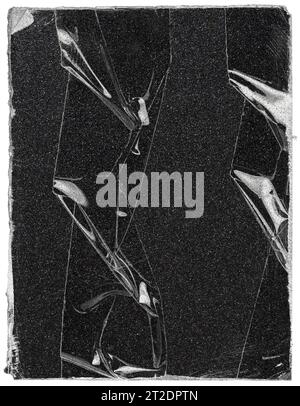 carta piegata grunge sull'effetto di sovrapposizione a parete, texture e texture graffiate adesive, effetto rétro e colorato, carta vintage stropicciata Foto Stock