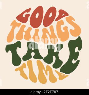 Stampa slogan retrò anni '70 con motivo vintage per maglietta grafica o poster adesivi - Vector Illustrazione Vettoriale